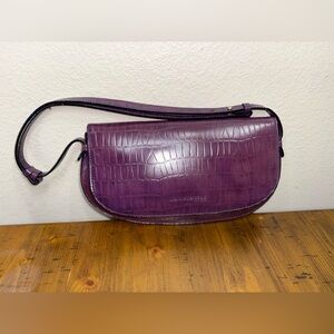 Kenneth Cole New York purple crocodile-embossed leather purse